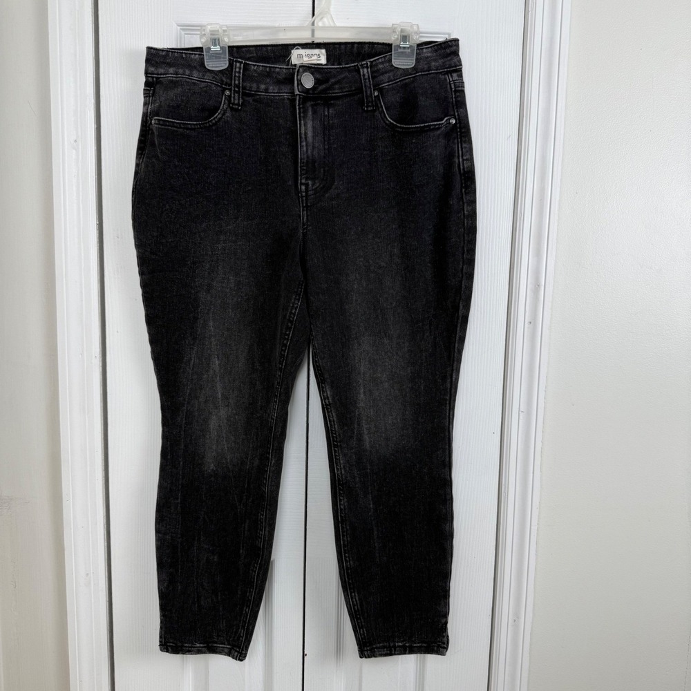 Maurices Super Skinny Jeans Womens L Short Black Mid Rise Stretch Ankle